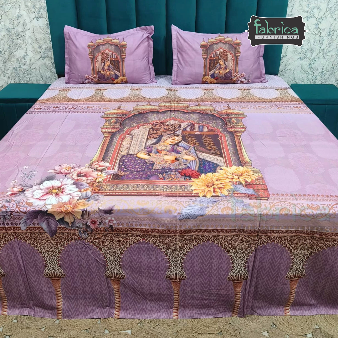 Digital Raga Printed King Size (400 Tc) Pure Cotton Bedsheet