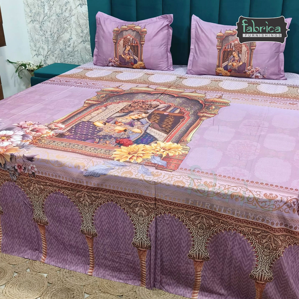 Digital Raga Printed King Size (400 Tc) Pure Cotton Bedsheet