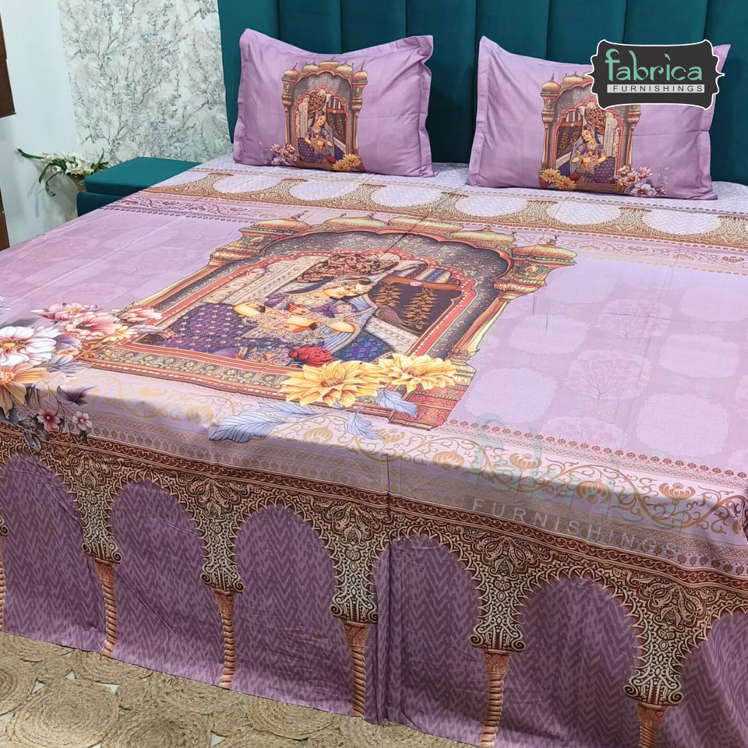 Digital Raga Printed King Size (400 Tc) Pure Cotton Bedsheet