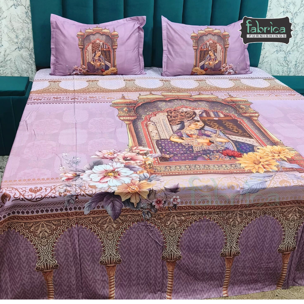 Digital Raga Printed King Size (400 Tc) Pure Cotton Bedsheet