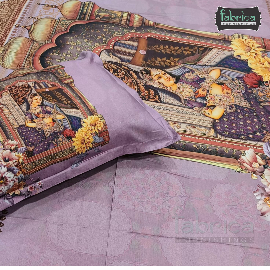 Digital Raga Printed King Size (400 Tc) Pure Cotton Bedsheet