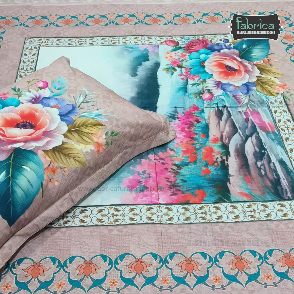 Digital Raga Printed King Size (400 Tc) Pure Cotton Bedsheet