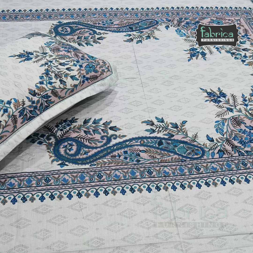 Digital Raga Printed King Size (400 Tc) Pure Cotton Bedsheet