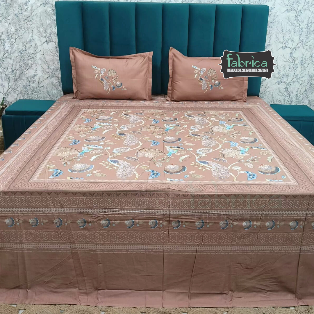 Digital Raga Printed King Size (400 Tc) Pure Cotton Bedsheet