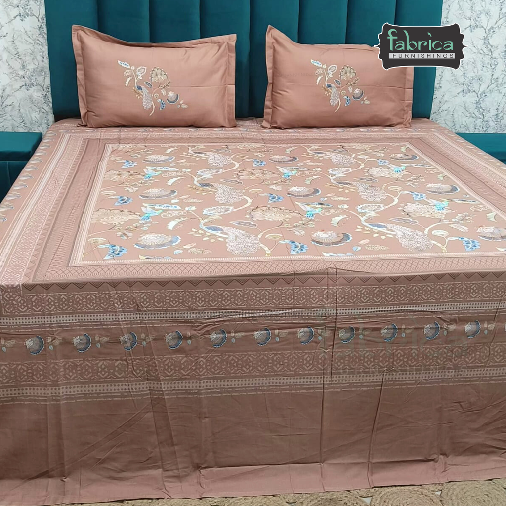 Digital Raga Printed King Size (400 Tc) Pure Cotton Bedsheet