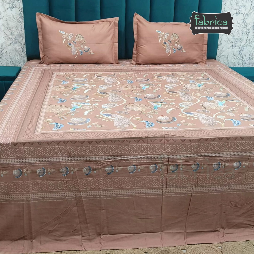 Digital Raga Printed King Size (400 Tc) Pure Cotton Bedsheet