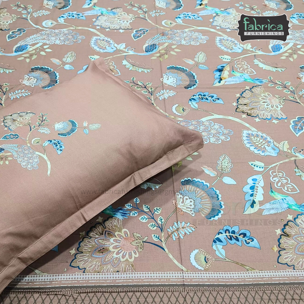 Digital Raga Printed King Size (400 Tc) Pure Cotton Bedsheet