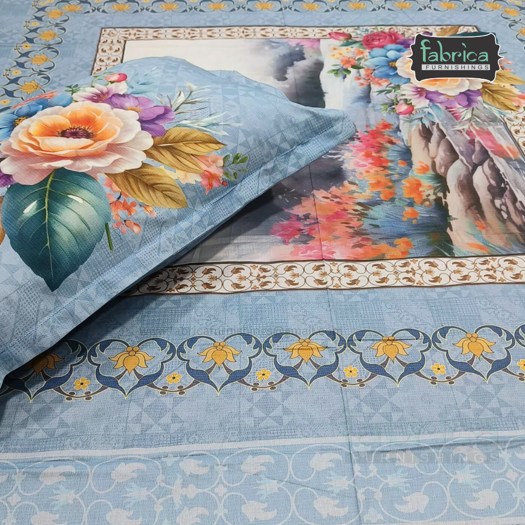 Digital Raga Printed King Size (400 Tc) Pure Cotton Bedsheet