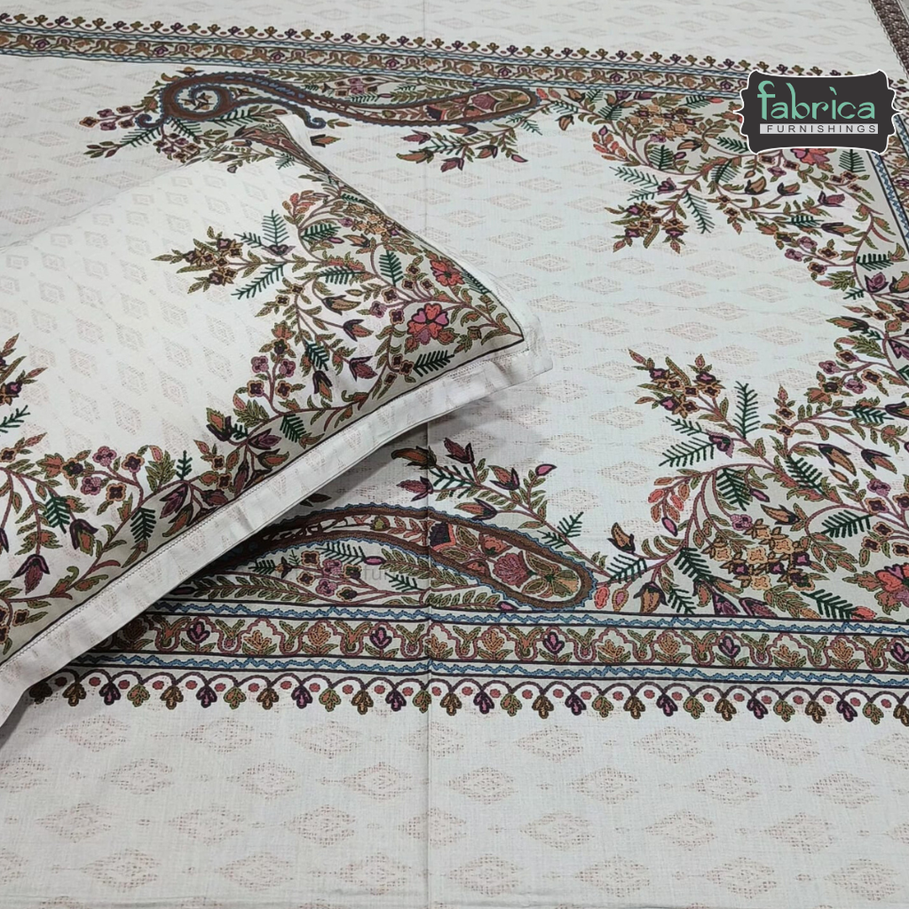 Digital Raga Printed King Size (400 Tc) Pure Cotton Bedsheet