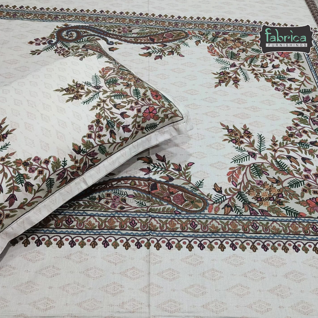 Digital Raga Printed King Size (400 Tc) Pure Cotton Bedsheet