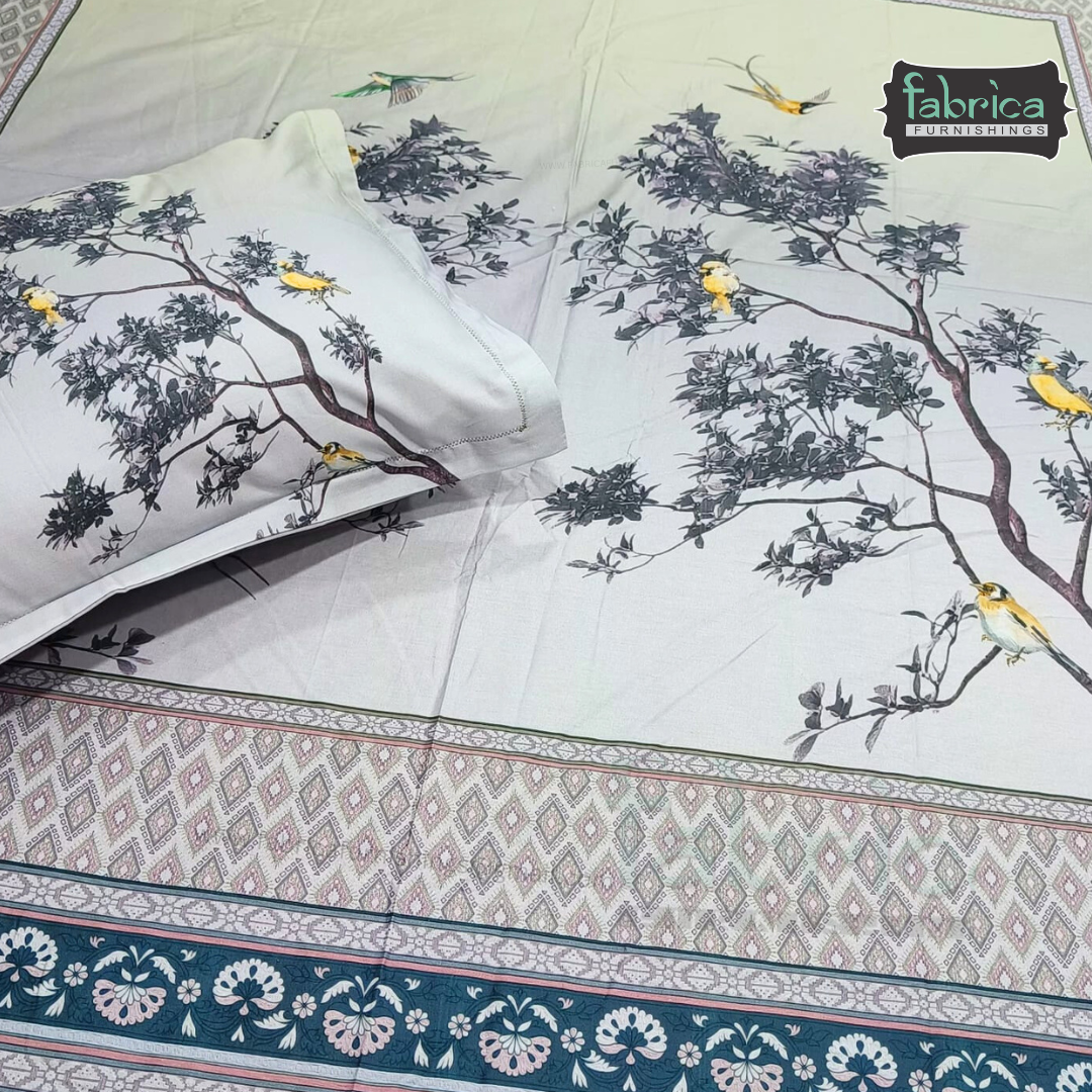 Digital Raga Printed King Size (400 Tc) Pure Cotton Bedsheet