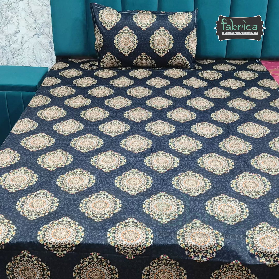 Hosta Printed Pure Cotton Single Bed Sheet