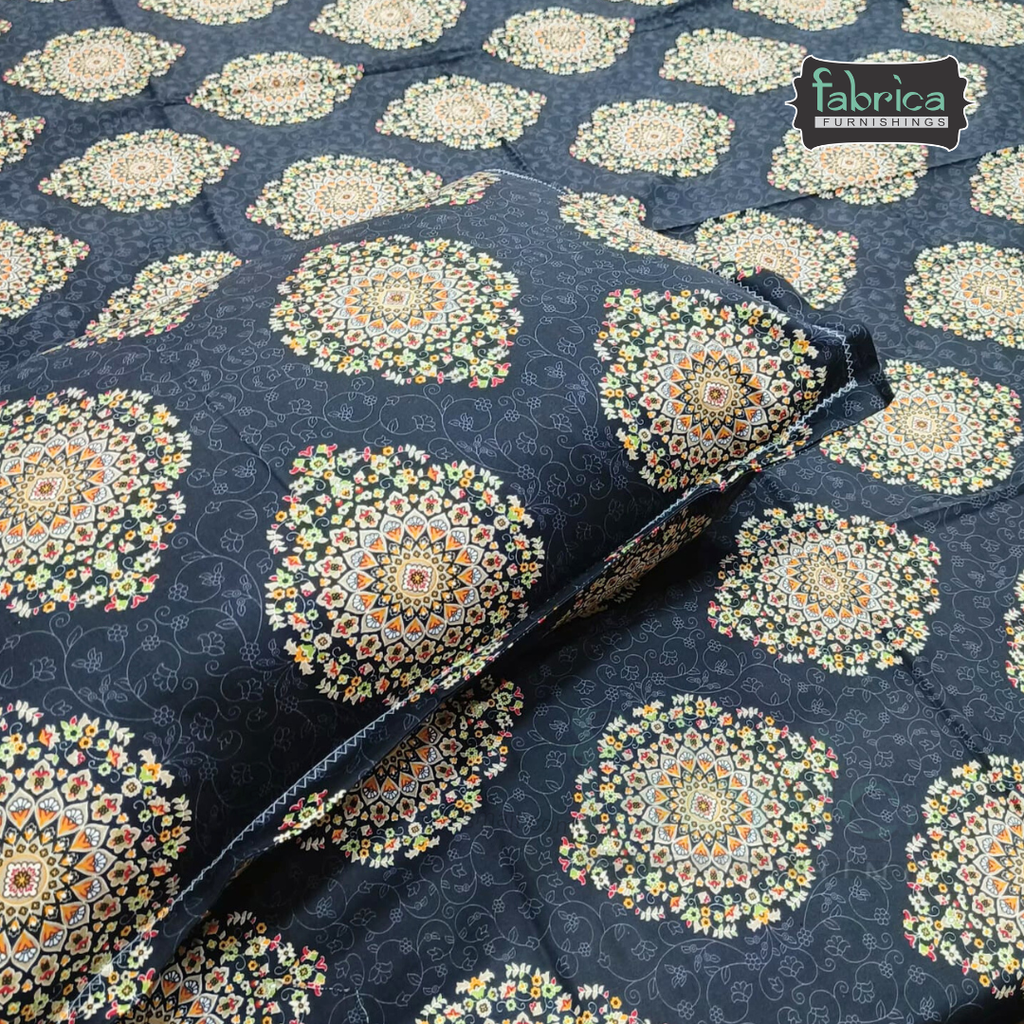 Hosta Printed Pure Cotton Single Bed Sheet