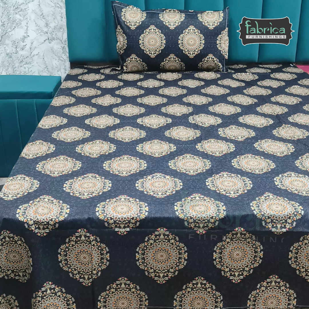 Hosta Printed Pure Cotton Single Bed Sheet
