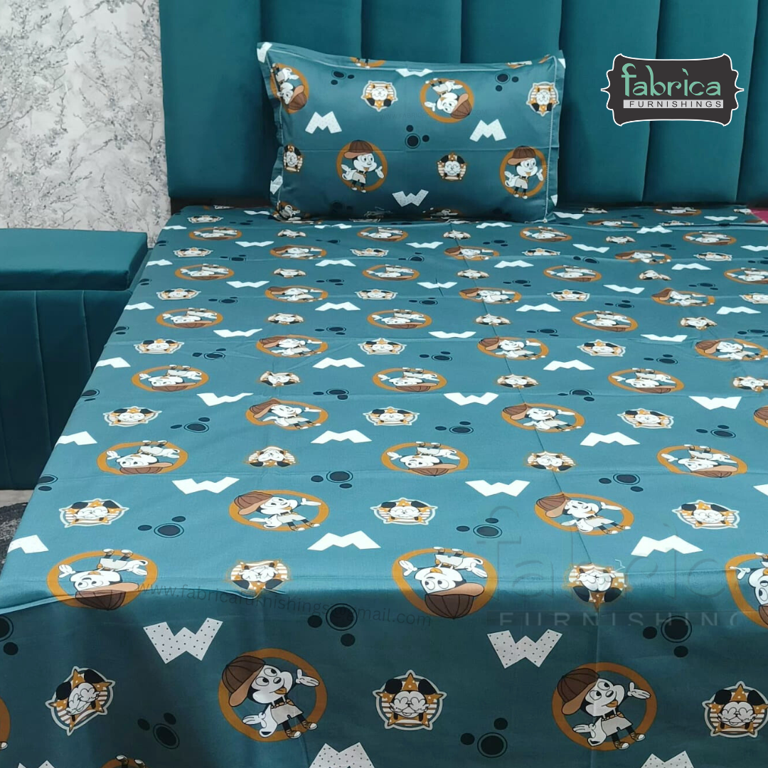 Hosta Printed Pure Cotton Single Bed Sheet