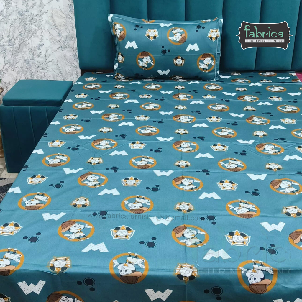 Hosta Printed Pure Cotton Single Bed Sheet