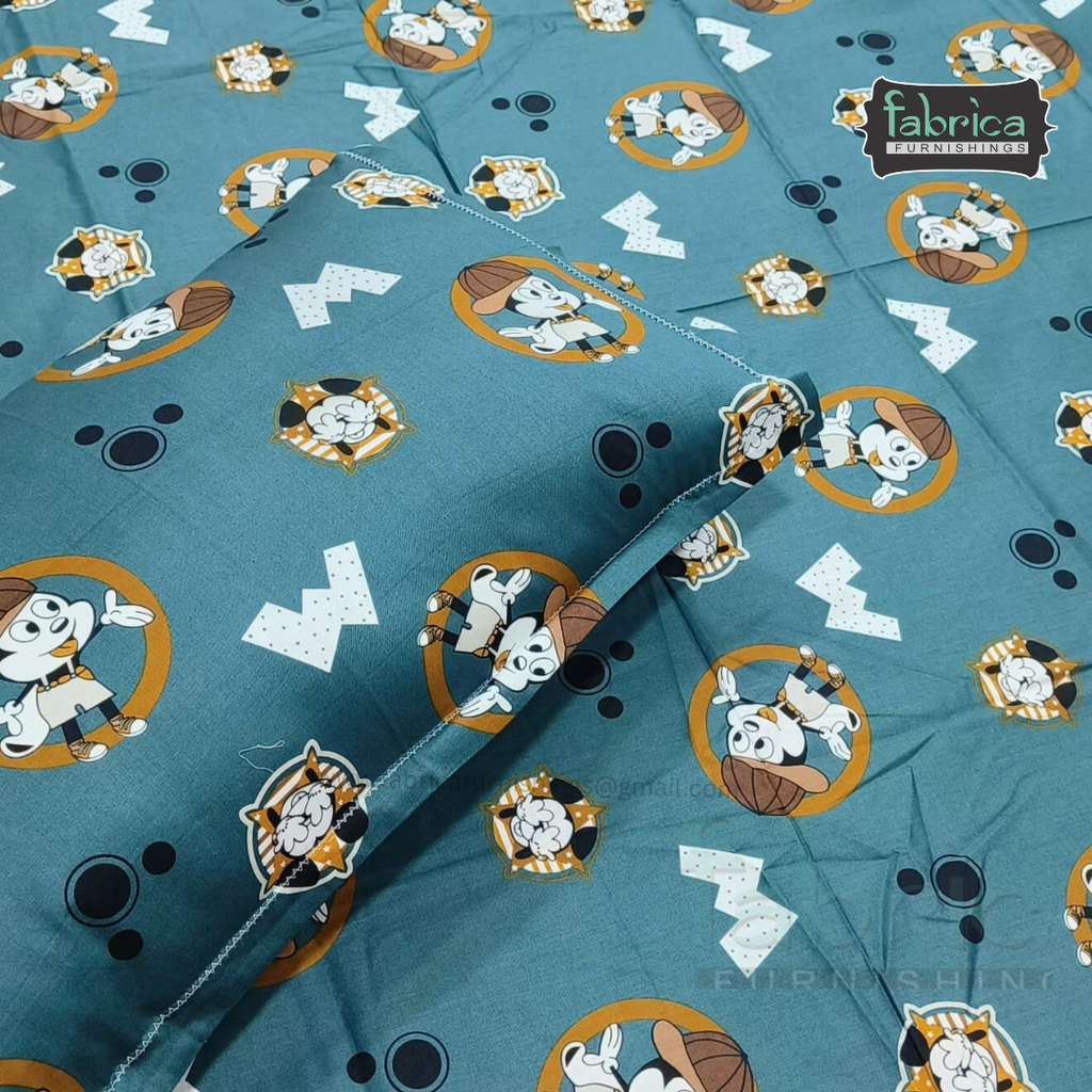 Hosta Printed Pure Cotton Single Bed Sheet