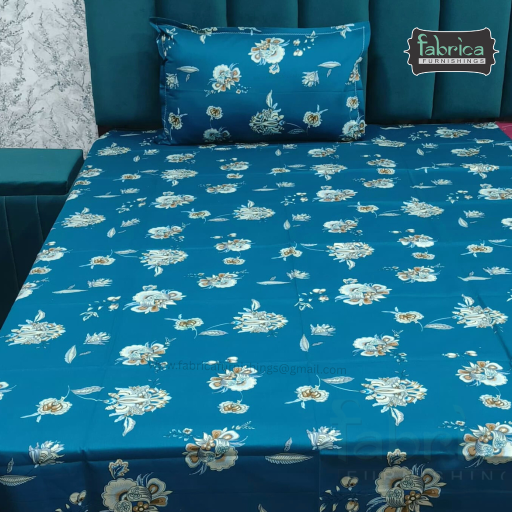 Hosta Printed Pure Cotton Single Bed Sheet