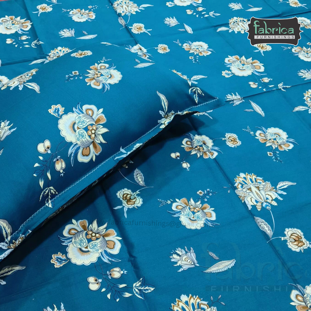 Hosta Printed Pure Cotton Single Bed Sheet