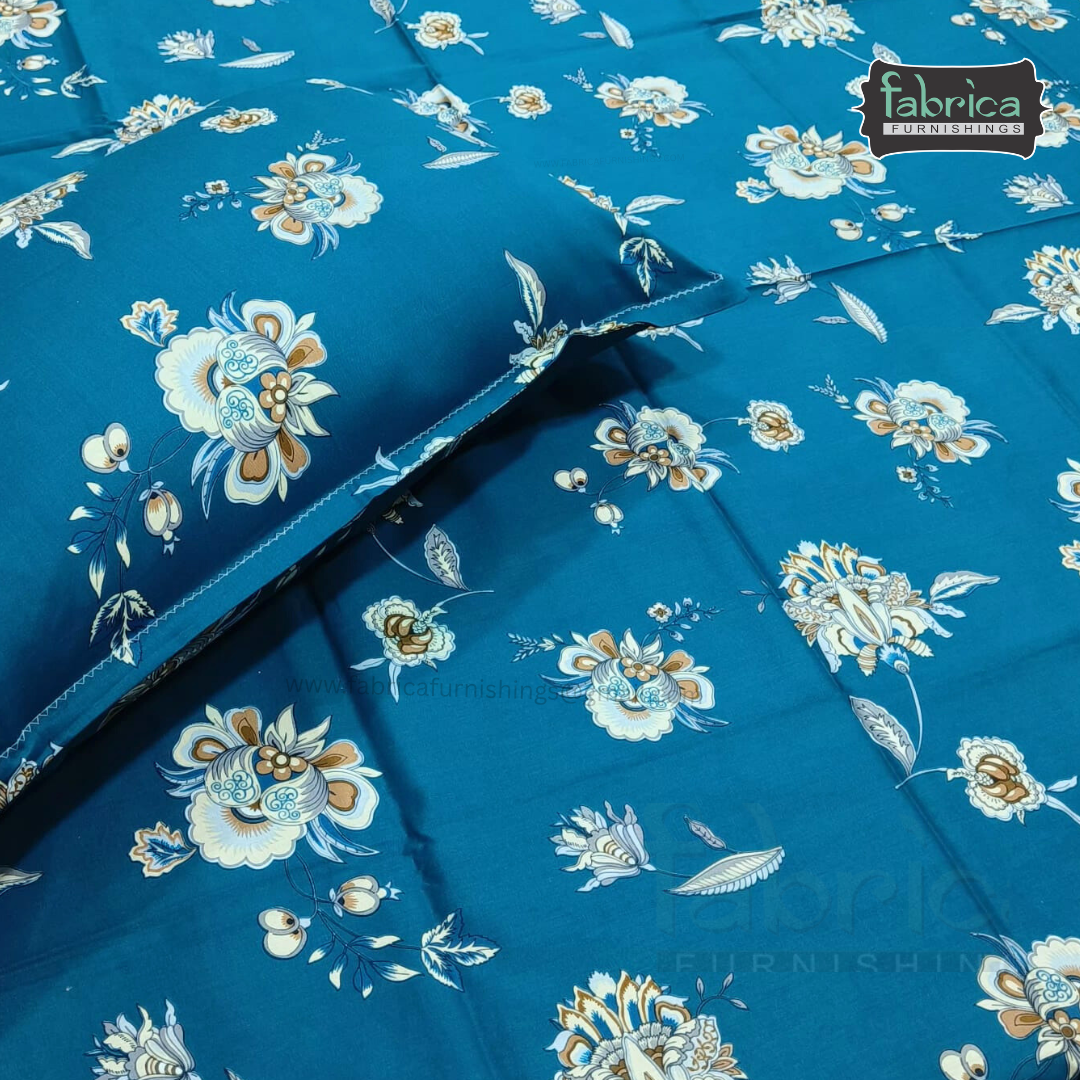 Hosta Printed Pure Cotton Single Bed Sheet
