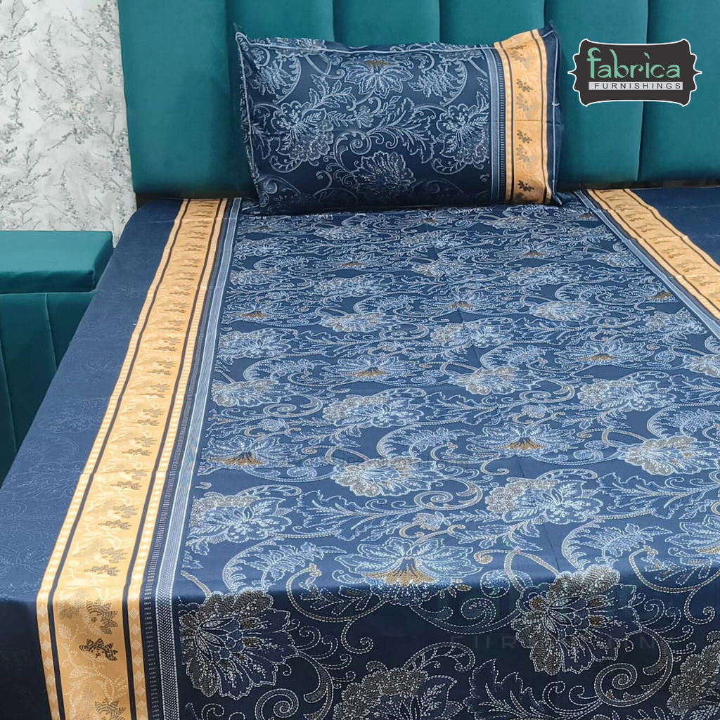 Hosta Printed Pure Cotton Single Bed Sheet