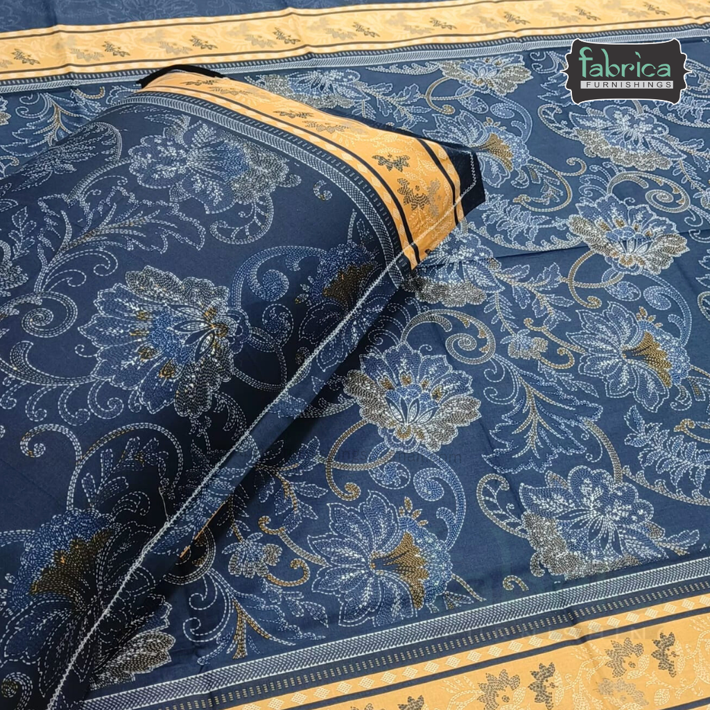 Hosta Printed Pure Cotton Single Bed Sheet