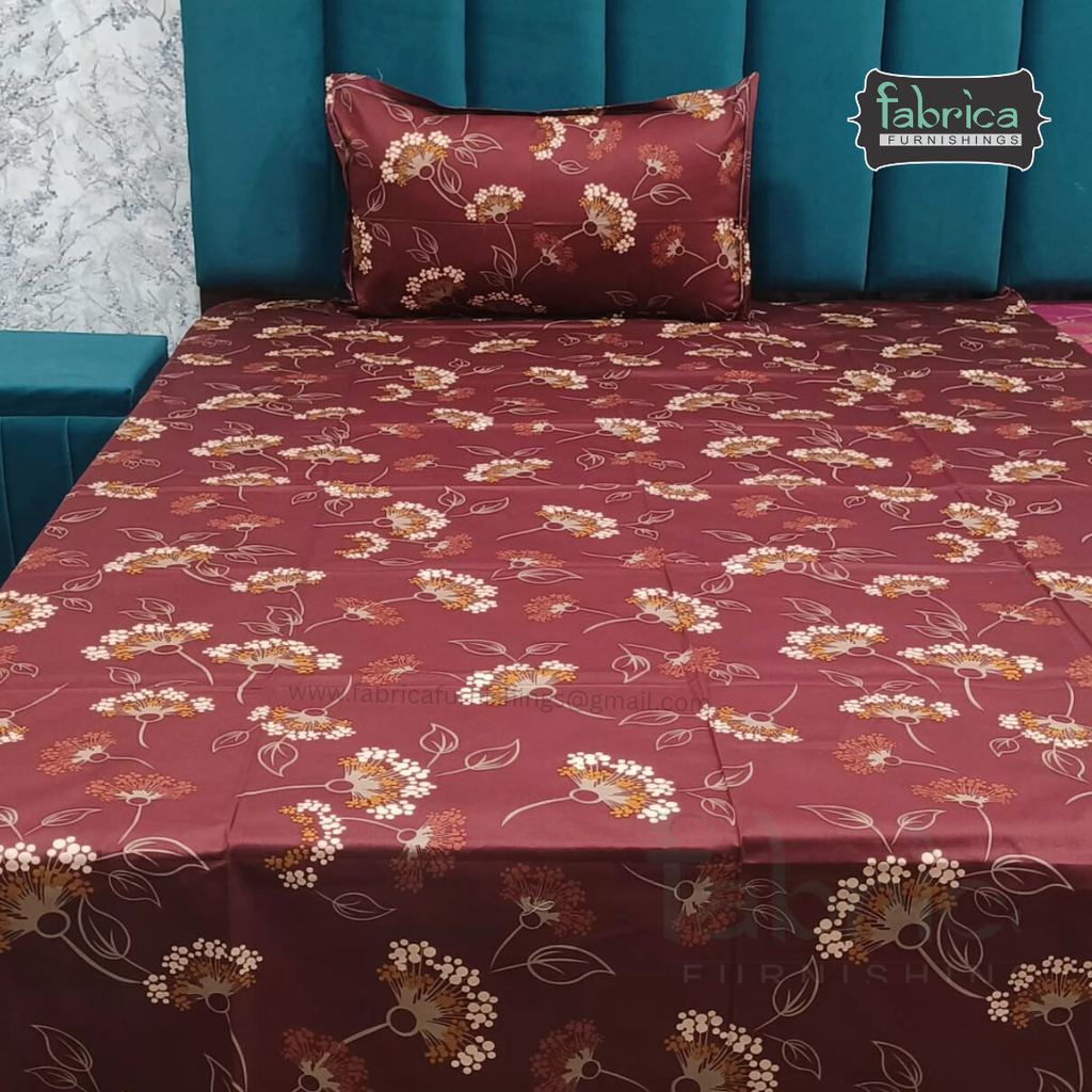 Hosta Printed Pure Cotton Single Bed Sheet