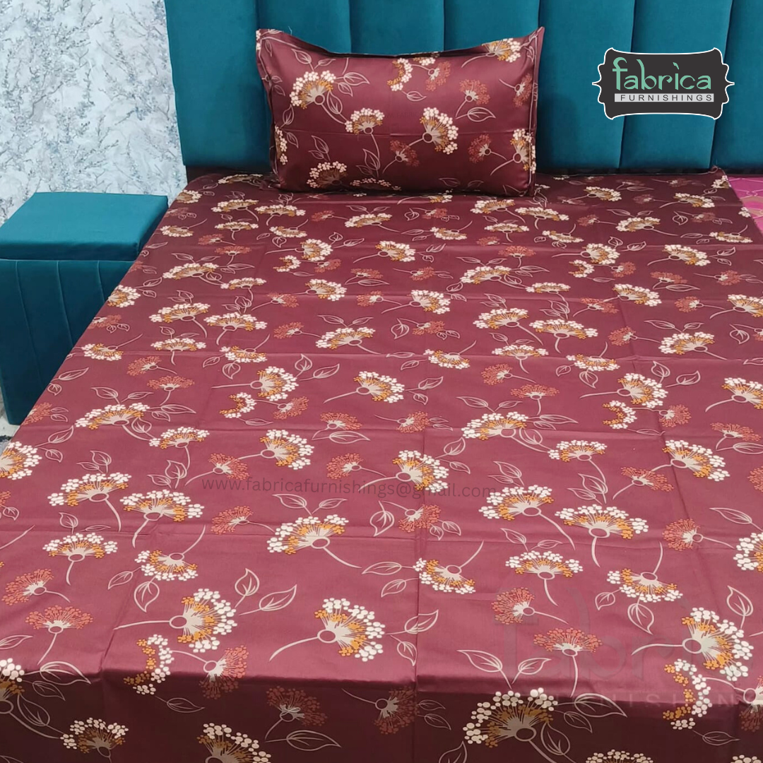 Hosta Printed Pure Cotton Single Bed Sheet