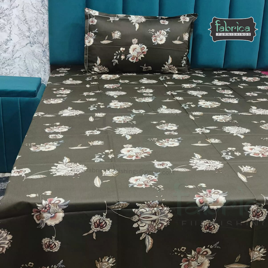 Hosta Printed Pure Cotton Single Bed Sheet
