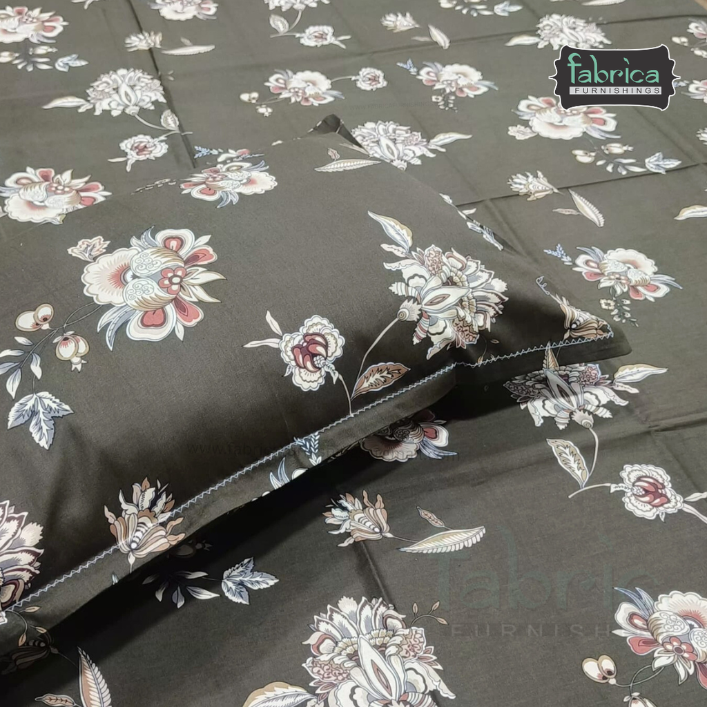 Hosta Printed Pure Cotton Single Bed Sheet