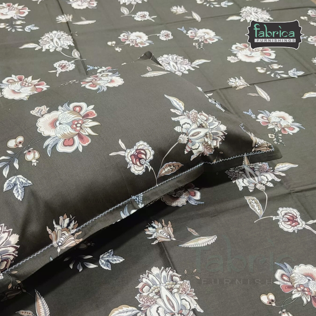 Hosta Printed Pure Cotton Single Bed Sheet