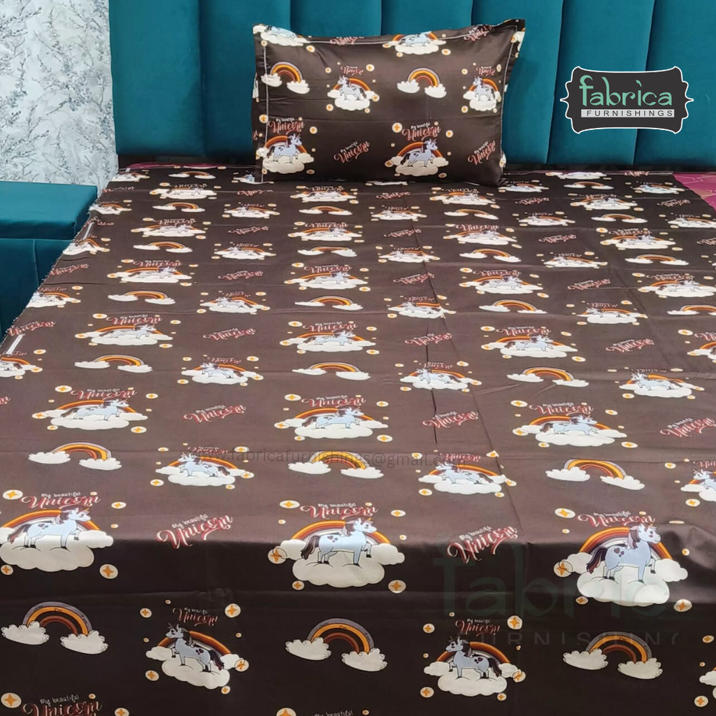 Hosta Printed Pure Cotton Single Bed Sheet