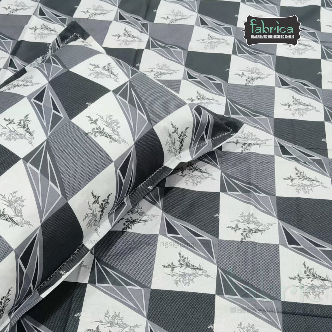 Hosta Printed Pure Cotton Single Bed Sheet