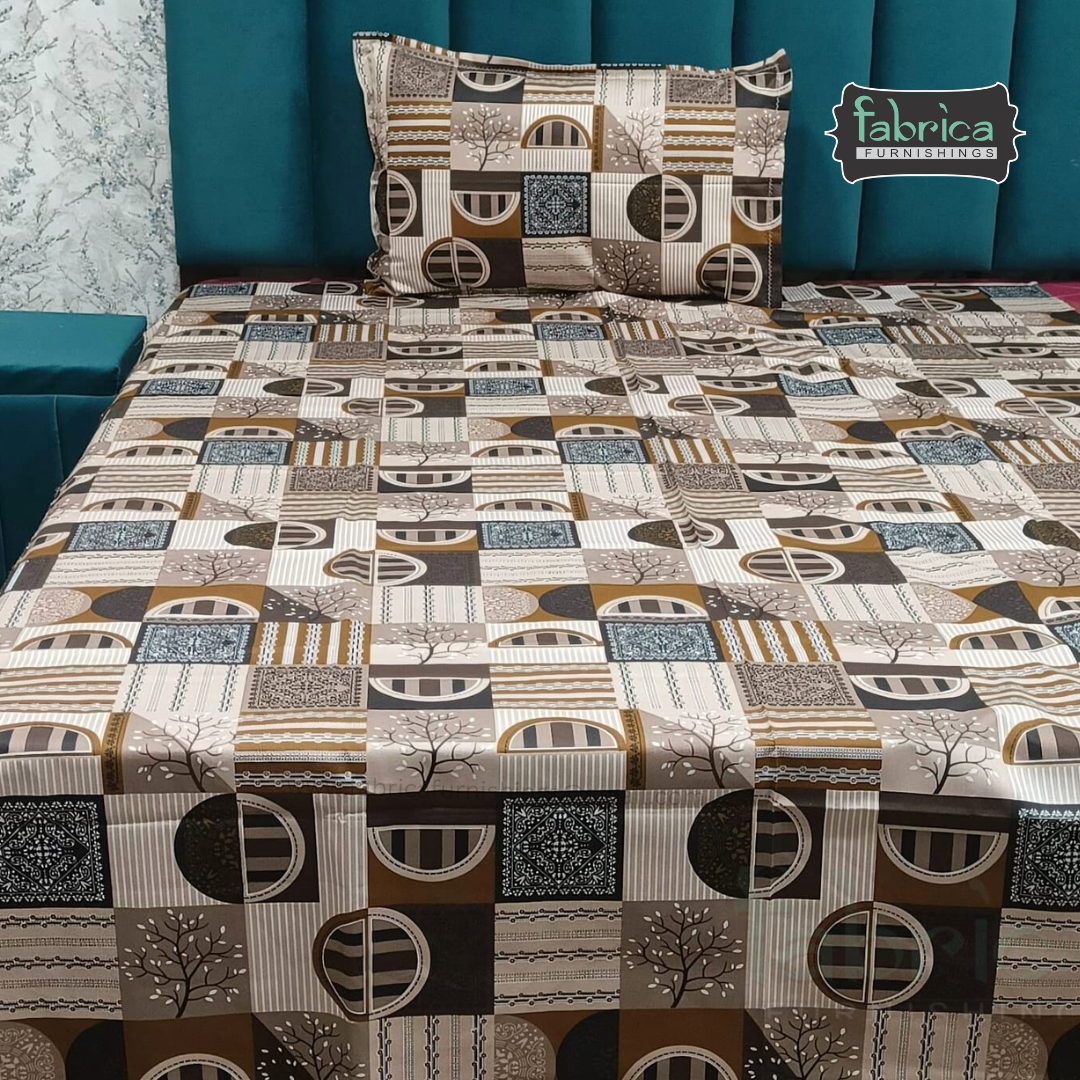 Hosta Printed Pure Cotton Single Bed Sheet