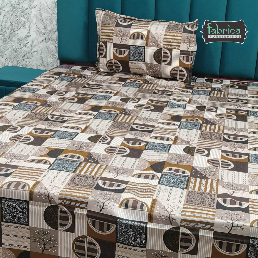 Hosta Printed Pure Cotton Single Bed Sheet