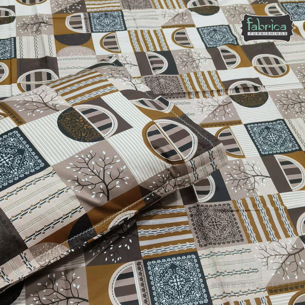 Hosta Printed Pure Cotton Single Bed Sheet