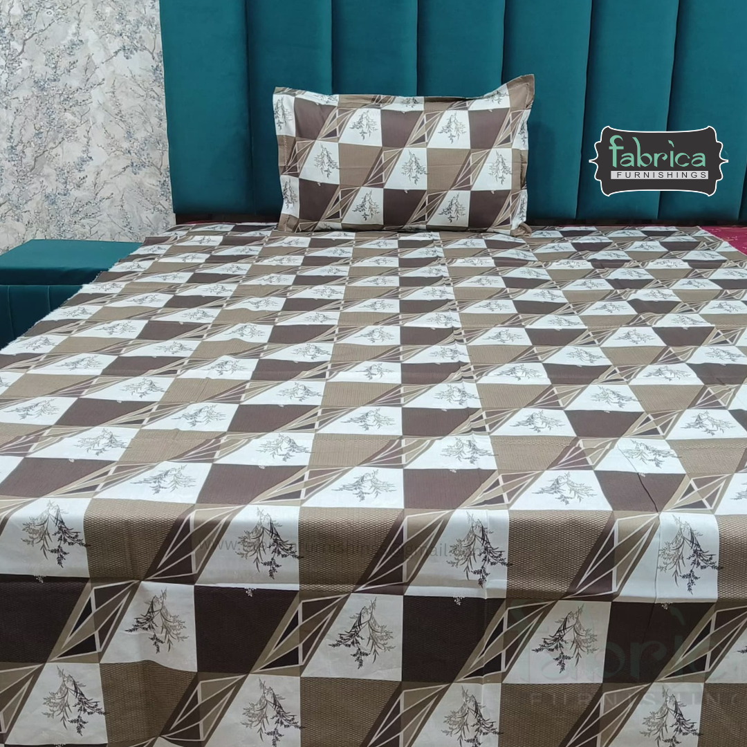 Hosta Printed Pure Cotton Single Bed Sheet