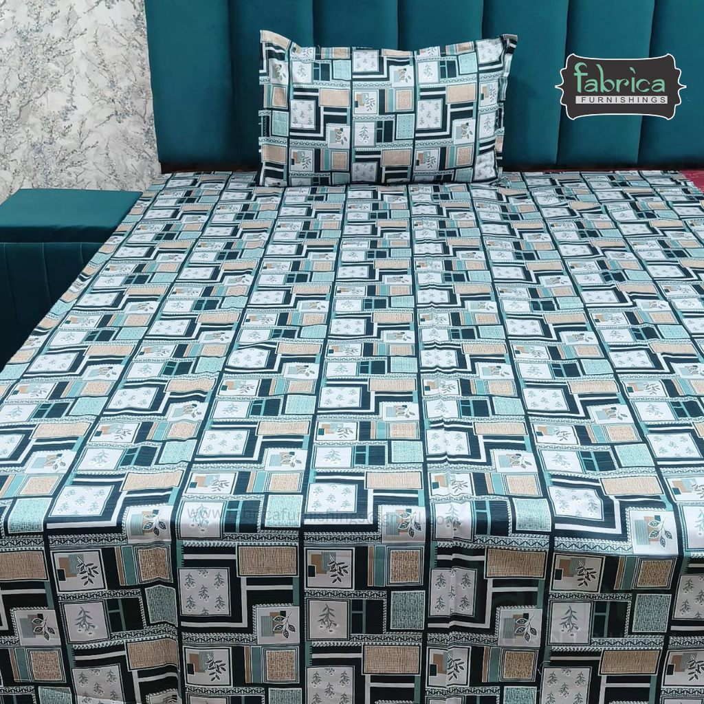 Hosta Printed Pure Cotton Single Bed Sheet