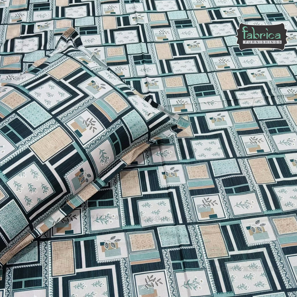 Hosta Printed Pure Cotton Single Bed Sheet