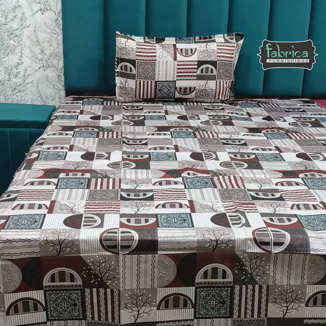 Hosta Printed Pure Cotton Single Bed Sheet