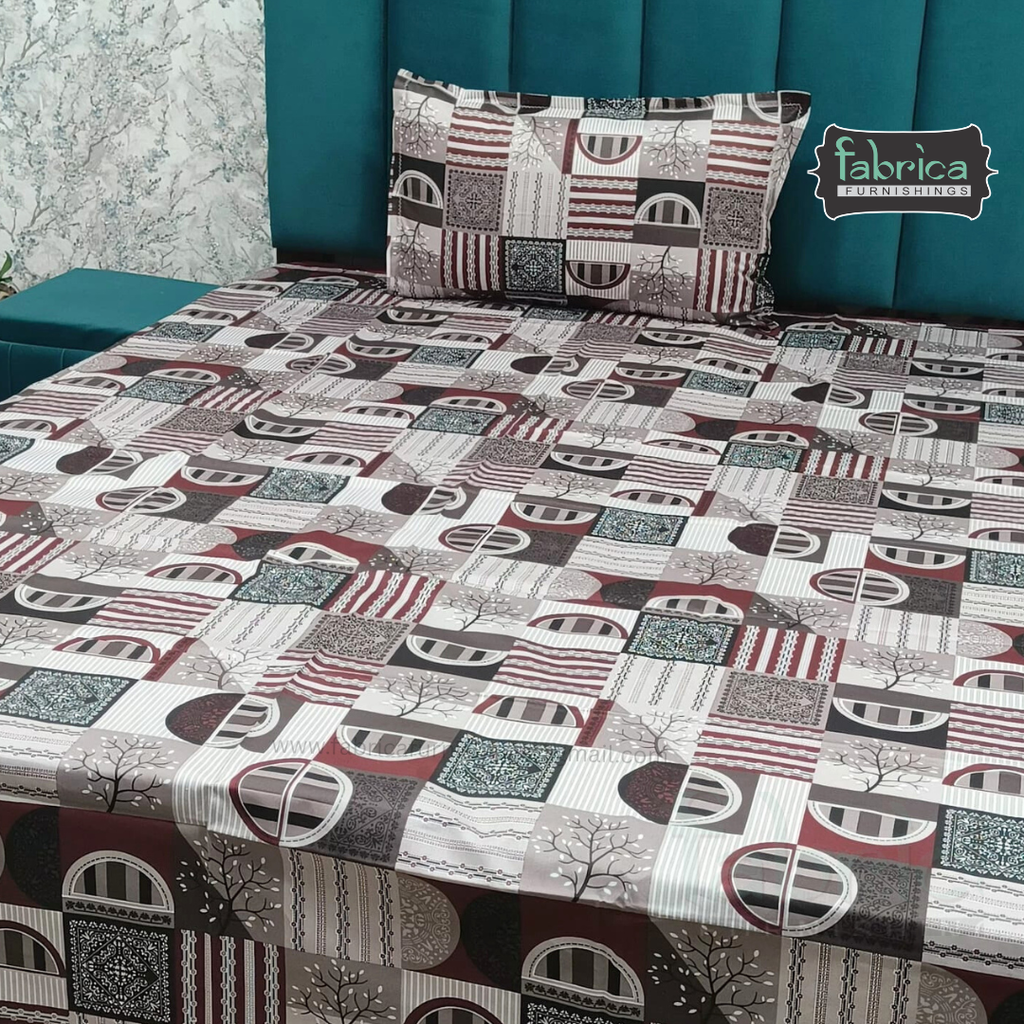 Hosta Printed Pure Cotton Single Bed Sheet