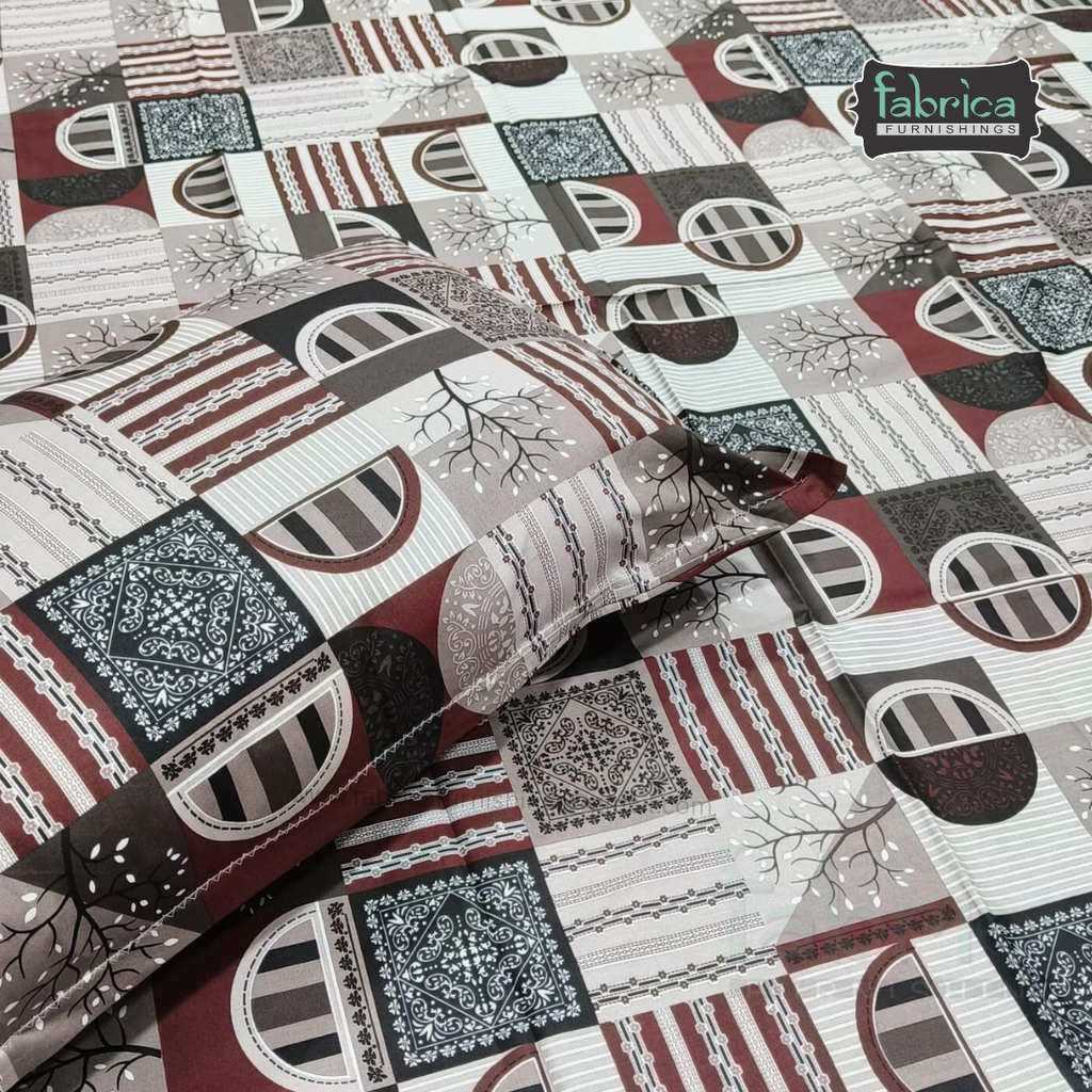 Hosta Printed Pure Cotton Single Bed Sheet