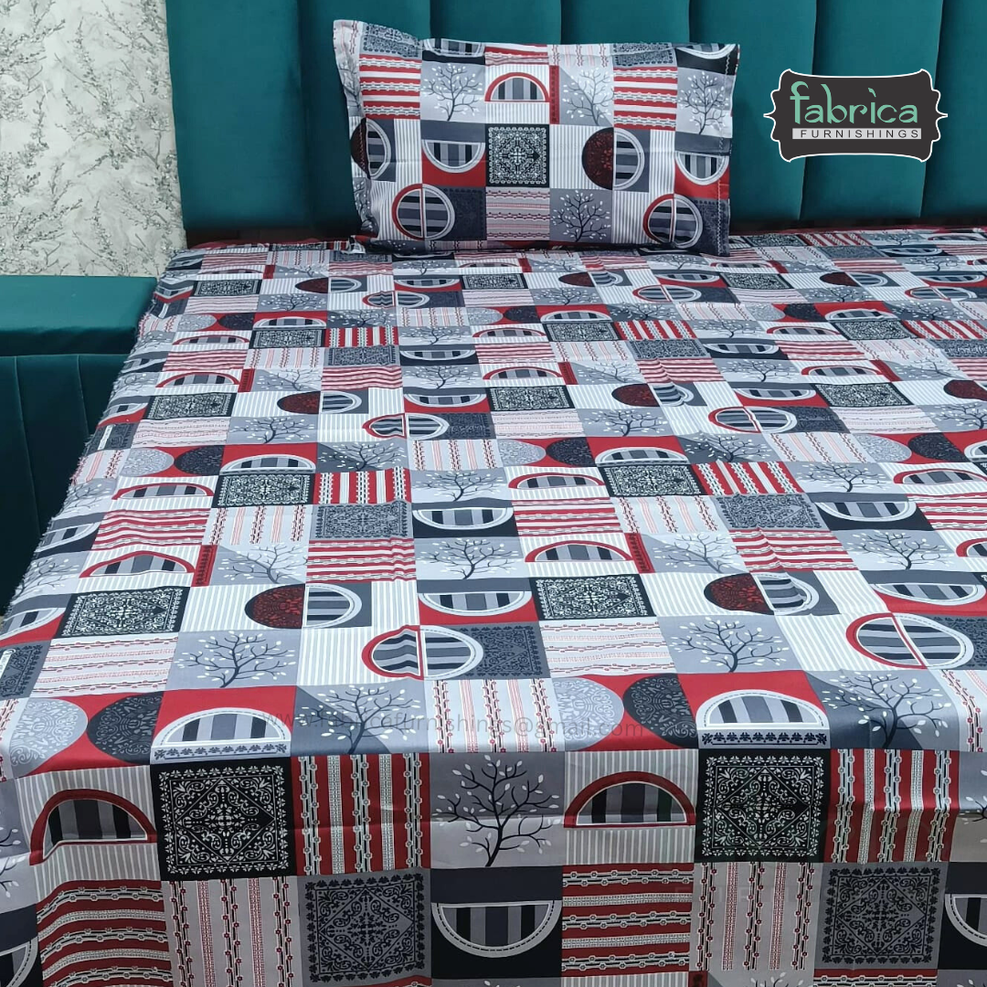 Hosta Printed Pure Cotton Single Bed Sheet