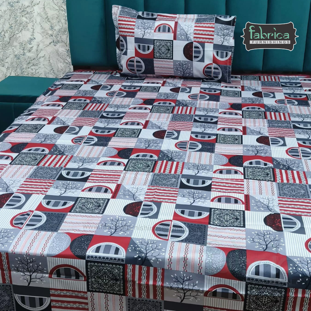 Hosta Printed Pure Cotton Single Bed Sheet