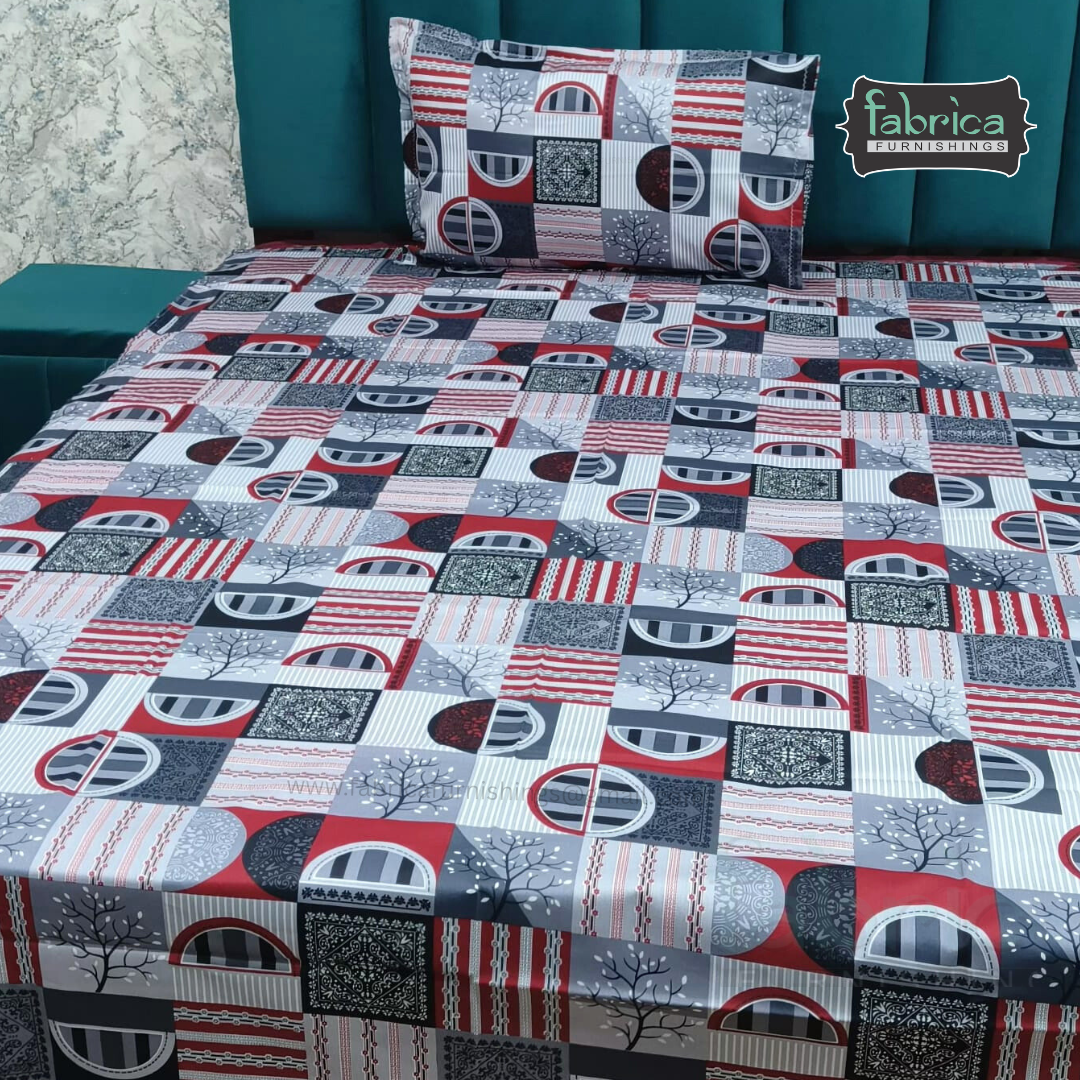 Hosta Printed Pure Cotton Single Bed Sheet