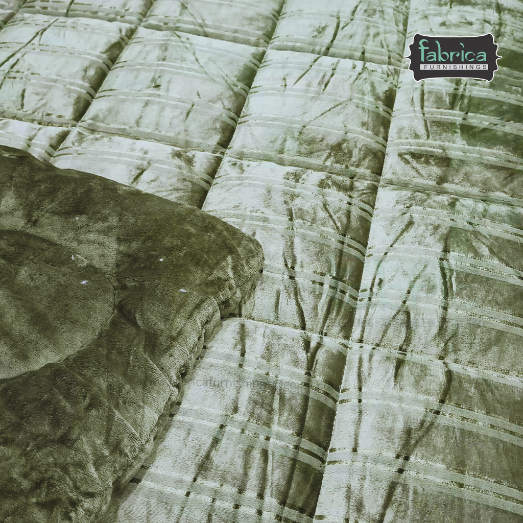 Elite Metalic Effect Solid Color Double Bed Reversible Winter Quilt