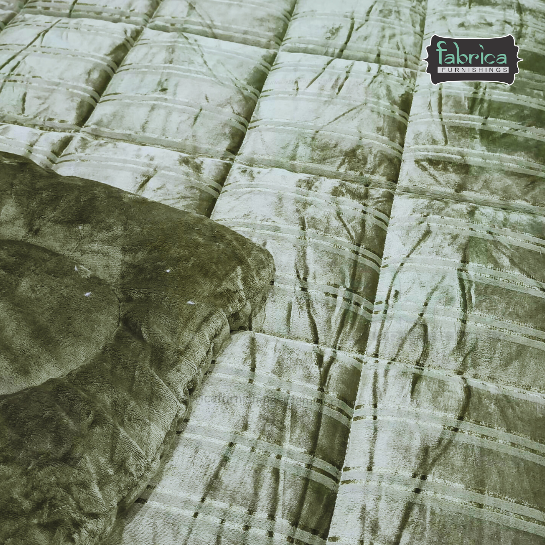 Elite Metalic Effect Solid Color Double Bed Reversible Winter Quilt