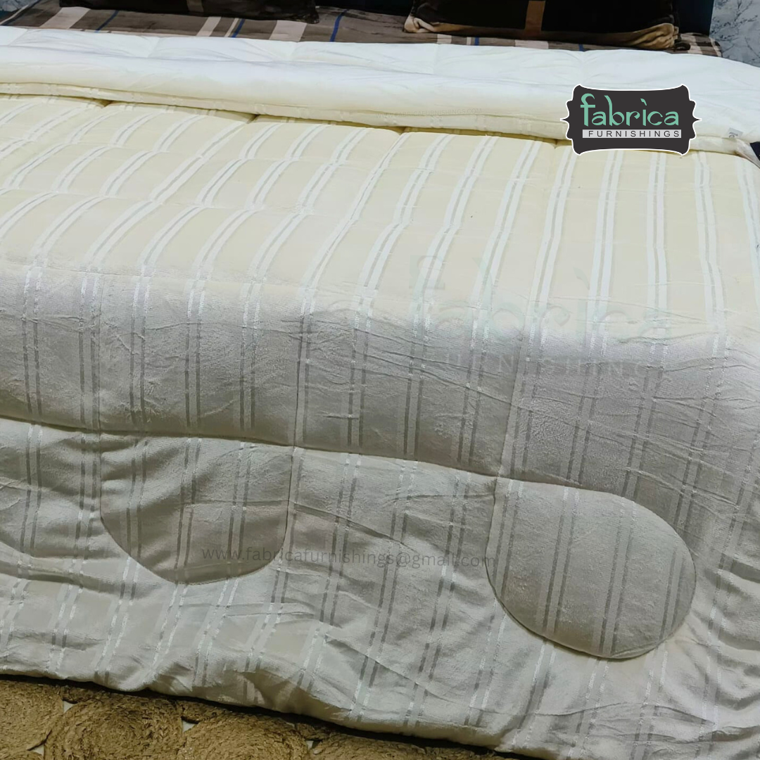 Elite Metalic Effect Solid Color Double Bed Reversible Winter Quilt