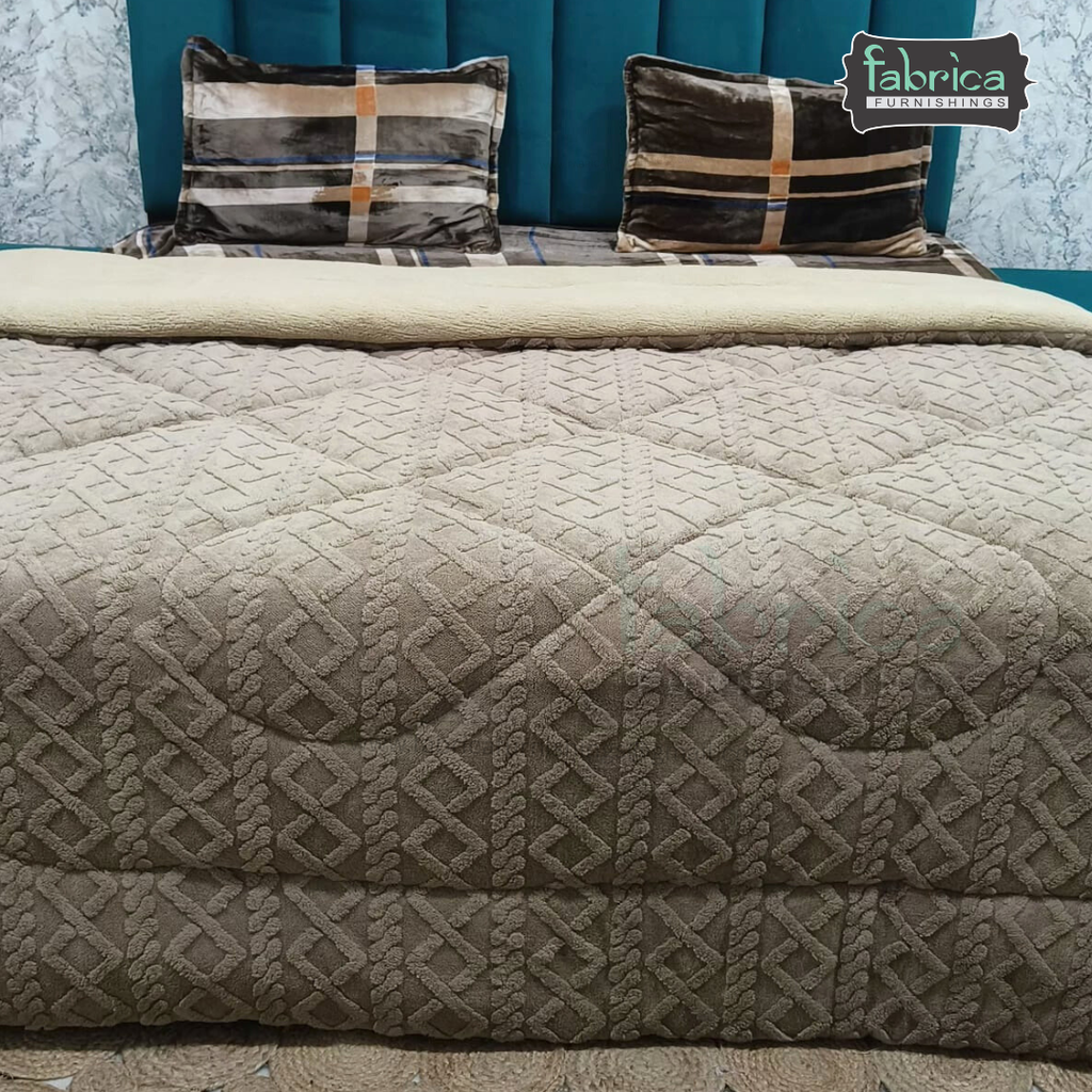 Polar Comfort King Size Solid Embossed Winter Quilts