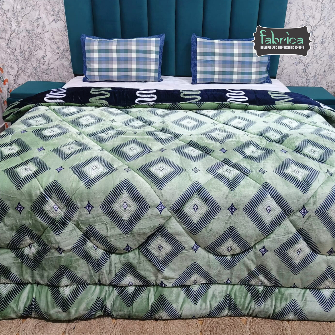 Bliss Printed Double Bed Reversible Winter  Quilt